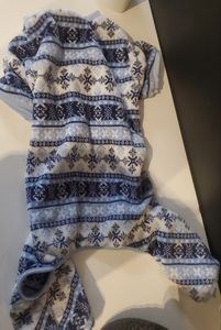 Luv Gear Dog Blue snowflake outfit sweater one piece jacket